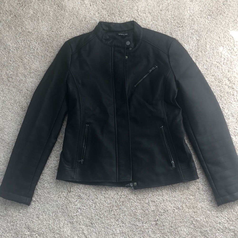 Kenneth Cole faux leather Moto jacket